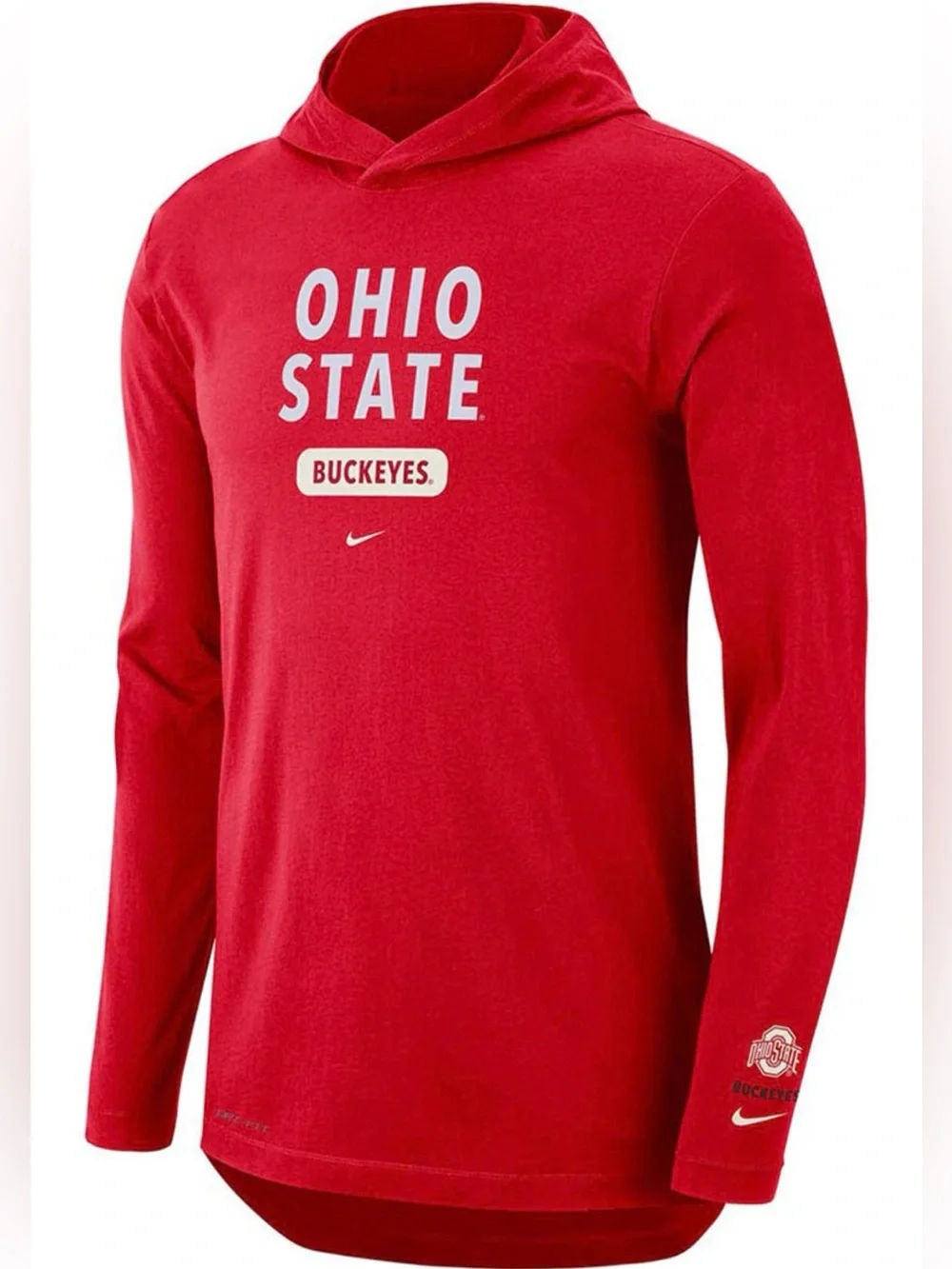 Nike Ohio State Buckeyes NCAA Football Red Dri Fit Hoodie Sweatshirt Mens 3XL
